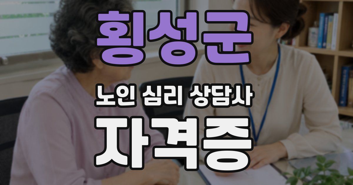 횡성군 노인 심리 상담사 자격증