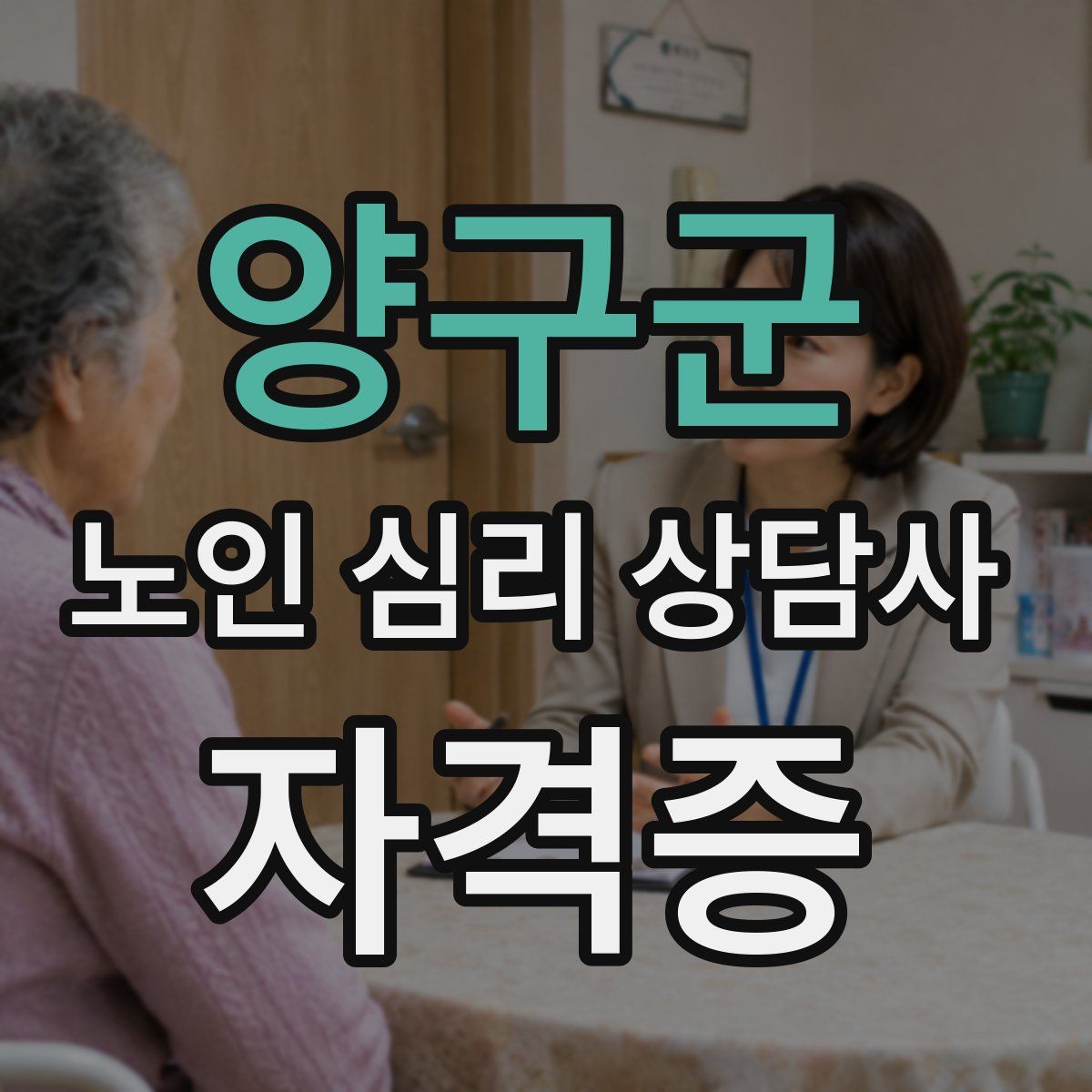 양구군 노인 심리 상담사 자격증