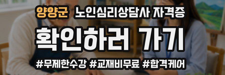 양양군 노인 심리 상담사 자격증