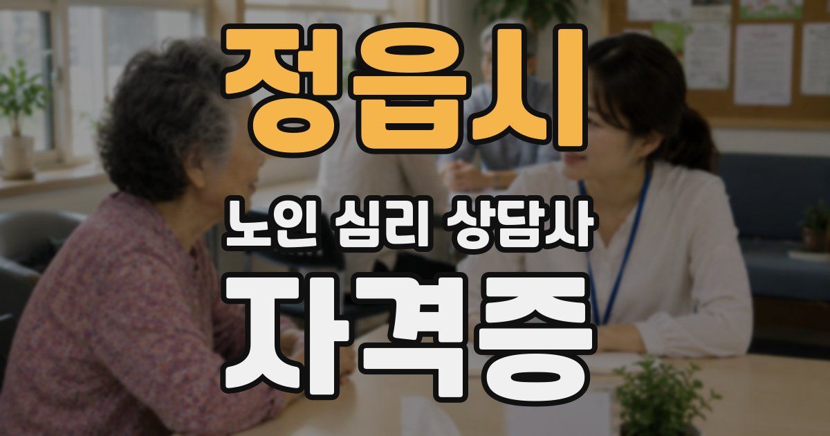 정읍시 노인 심리 상담사 자격증