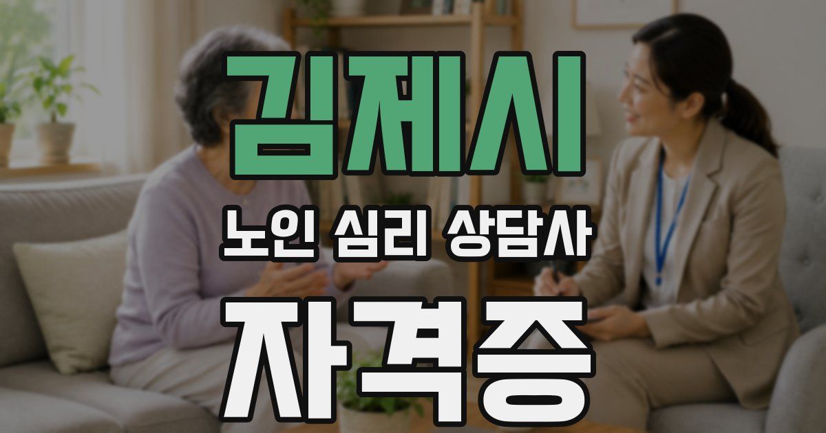 김제시 노인 심리 상담사 자격증