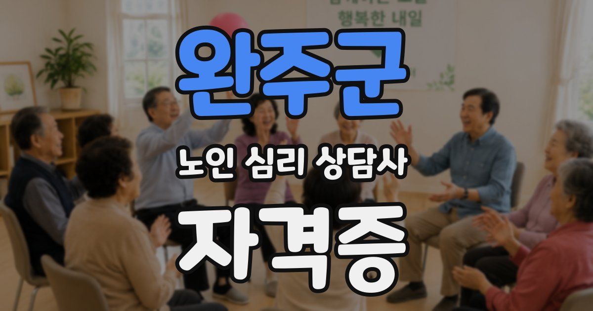 완주군 노인 심리 상담사 자격증