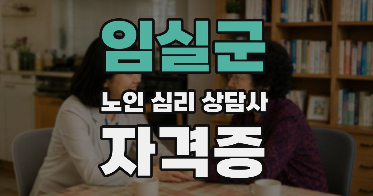 임실군 노인 심리 상담사 자격증