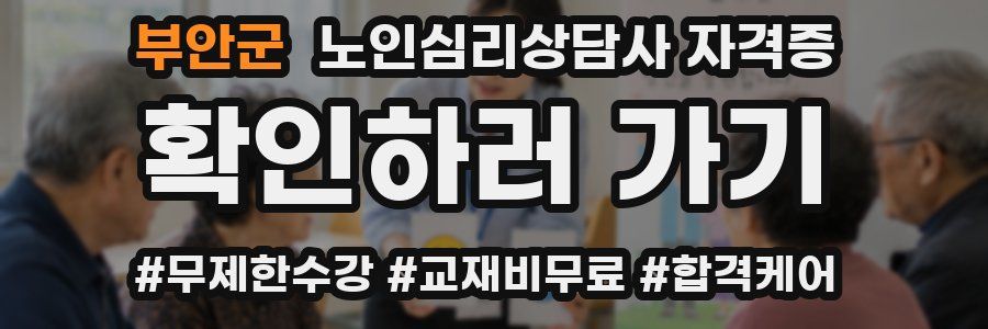 부안군 노인 심리 상담사 자격증