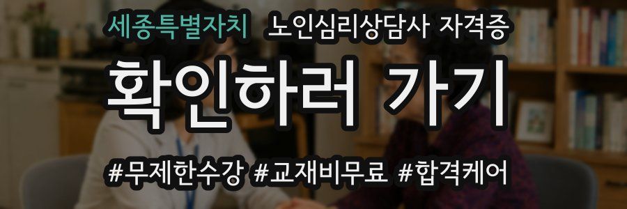 세종특별자치 노인 심리 상담사 자격증