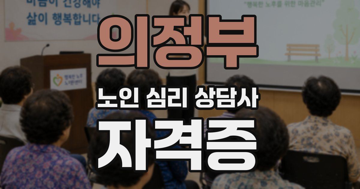 의정부 노인 심리 상담사 자격증