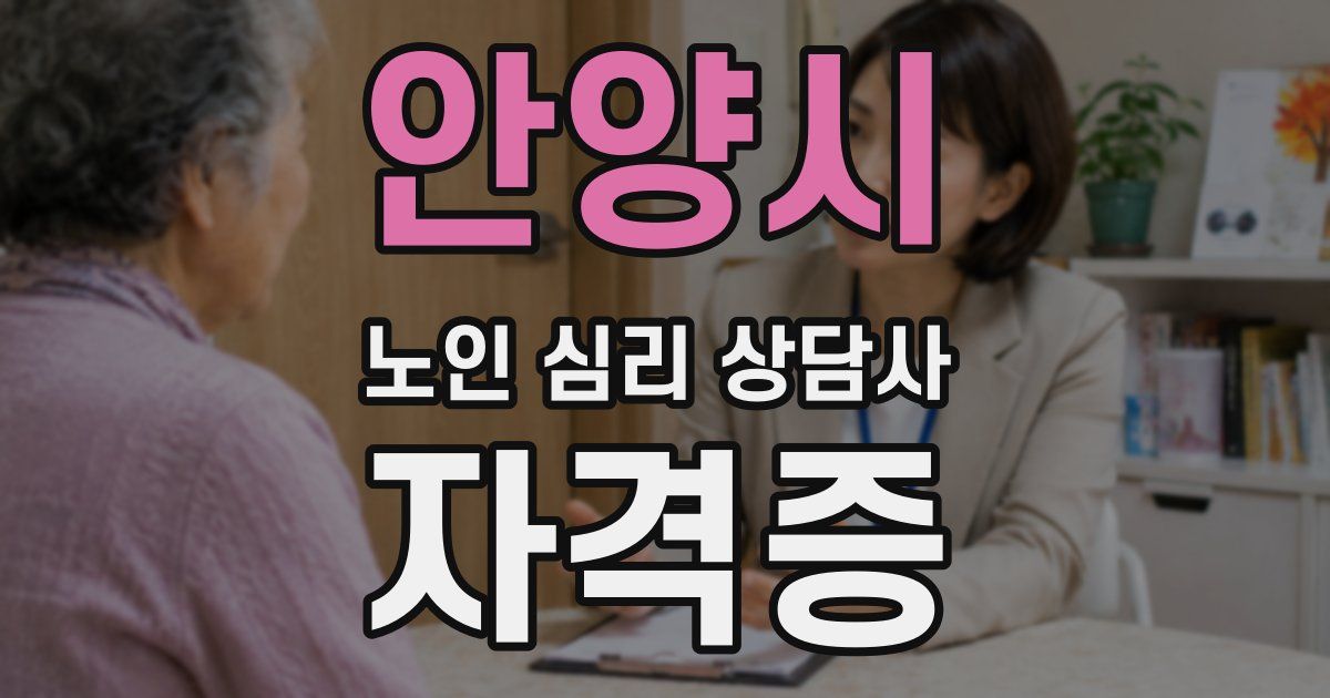 안양시 노인 심리 상담사 자격증