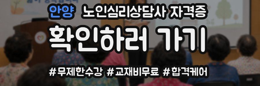 안양 노인 심리 상담사 자격증