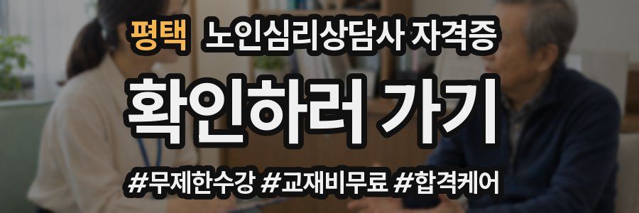 평택 노인 심리 상담사 자격증