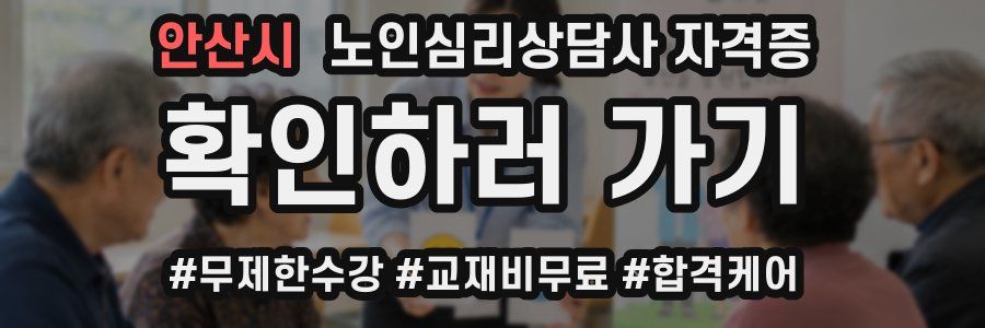 안산시 노인 심리 상담사 자격증