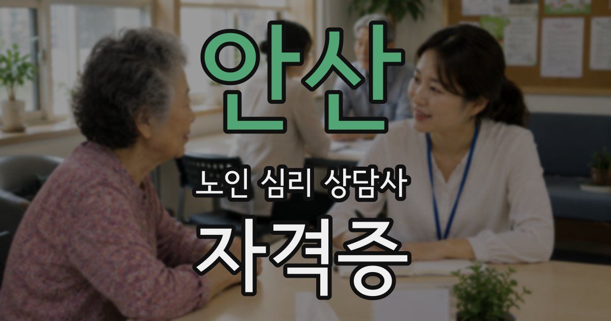 안산 노인 심리 상담사 자격증