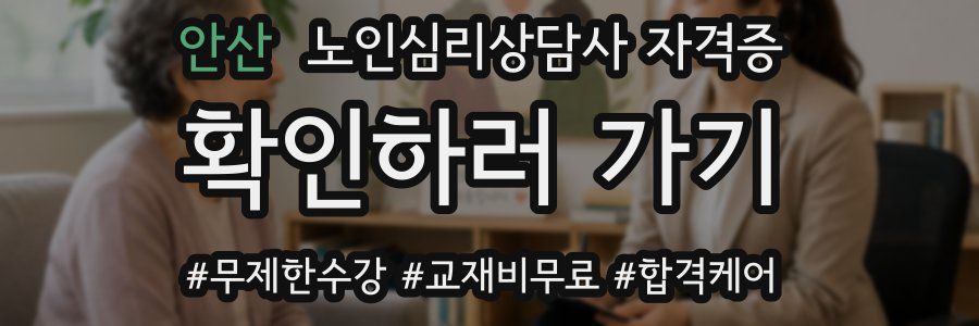 안산 노인 심리 상담사 자격증