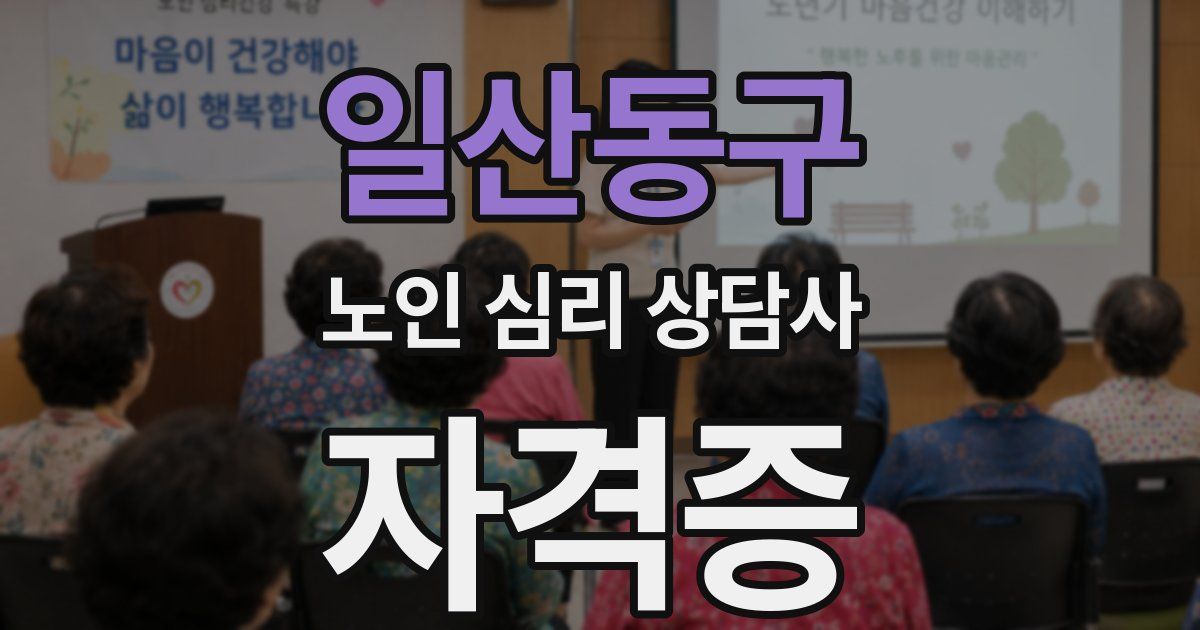 일산동구 노인 심리 상담사 자격증