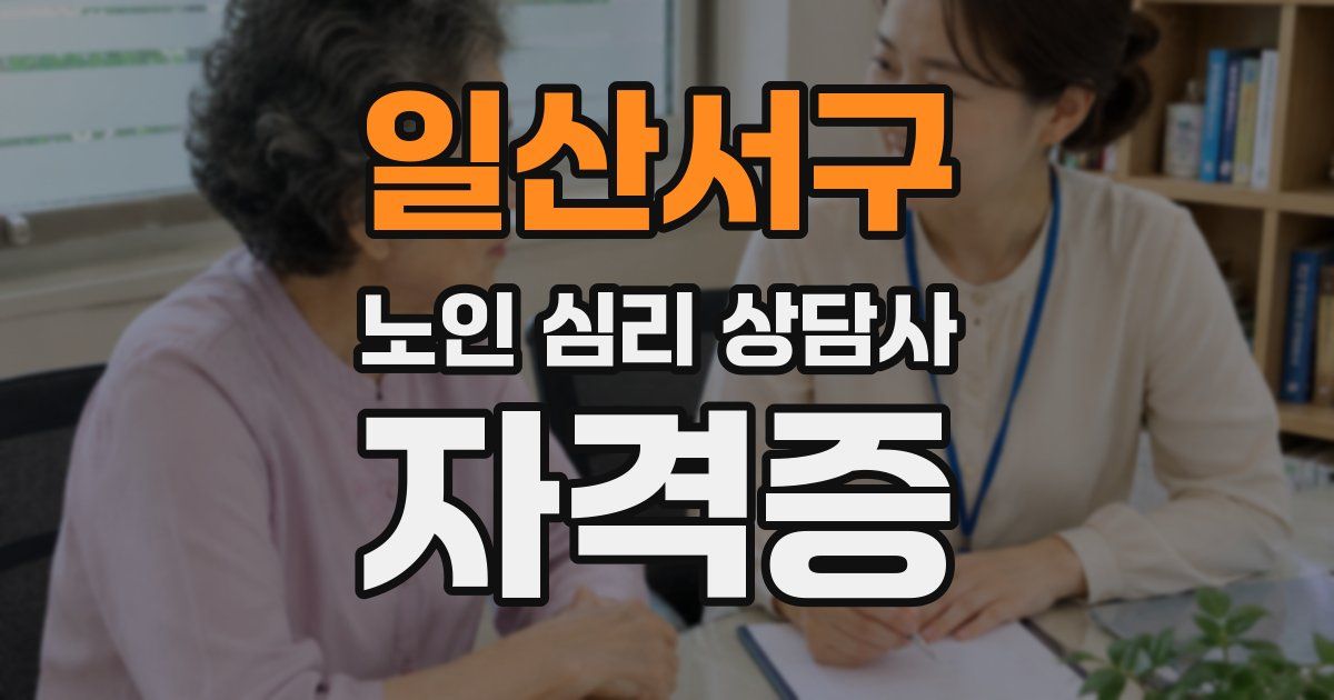 일산서구 노인 심리 상담사 자격증