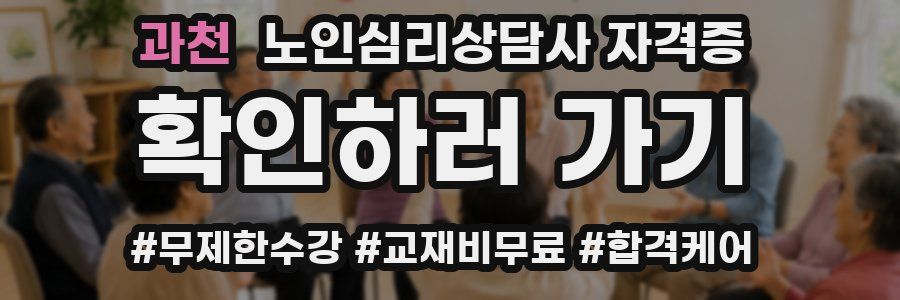 과천 노인 심리 상담사 자격증