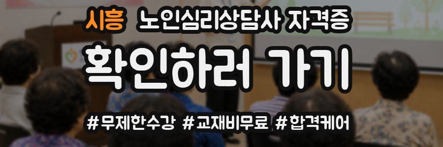 시흥 노인 심리 상담사 자격증