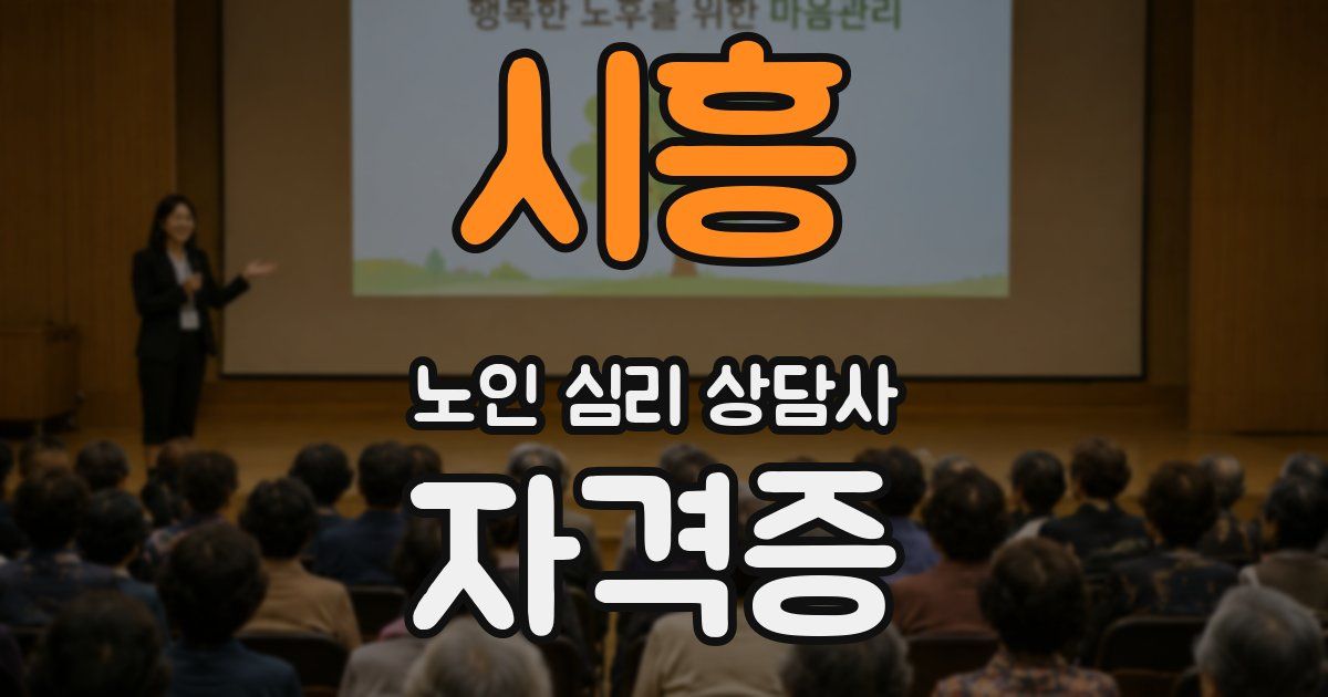 시흥 노인 심리 상담사 자격증