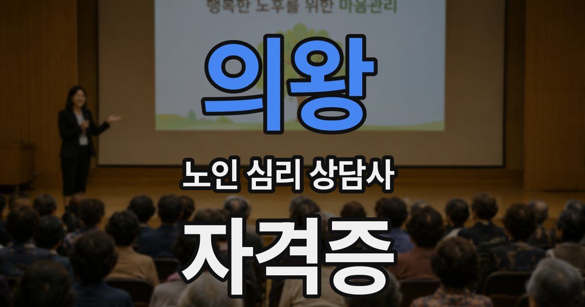 의왕 노인 심리 상담사 자격증