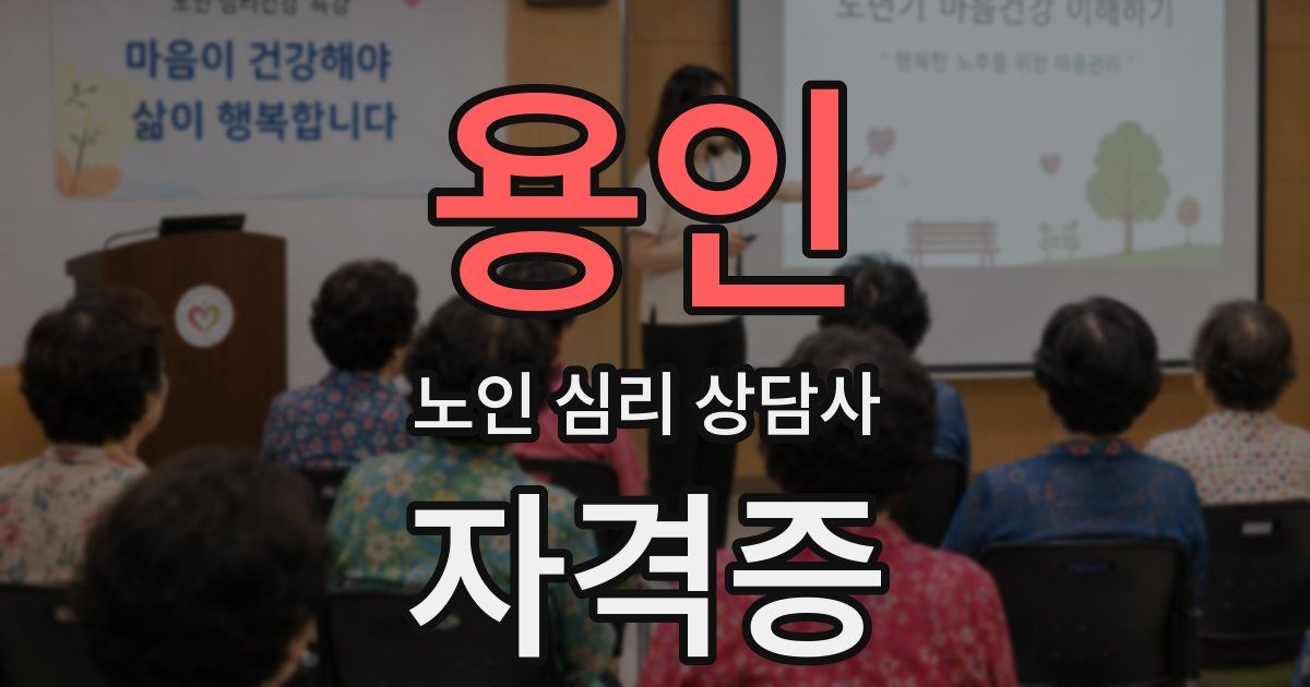 용인 노인 심리 상담사 자격증