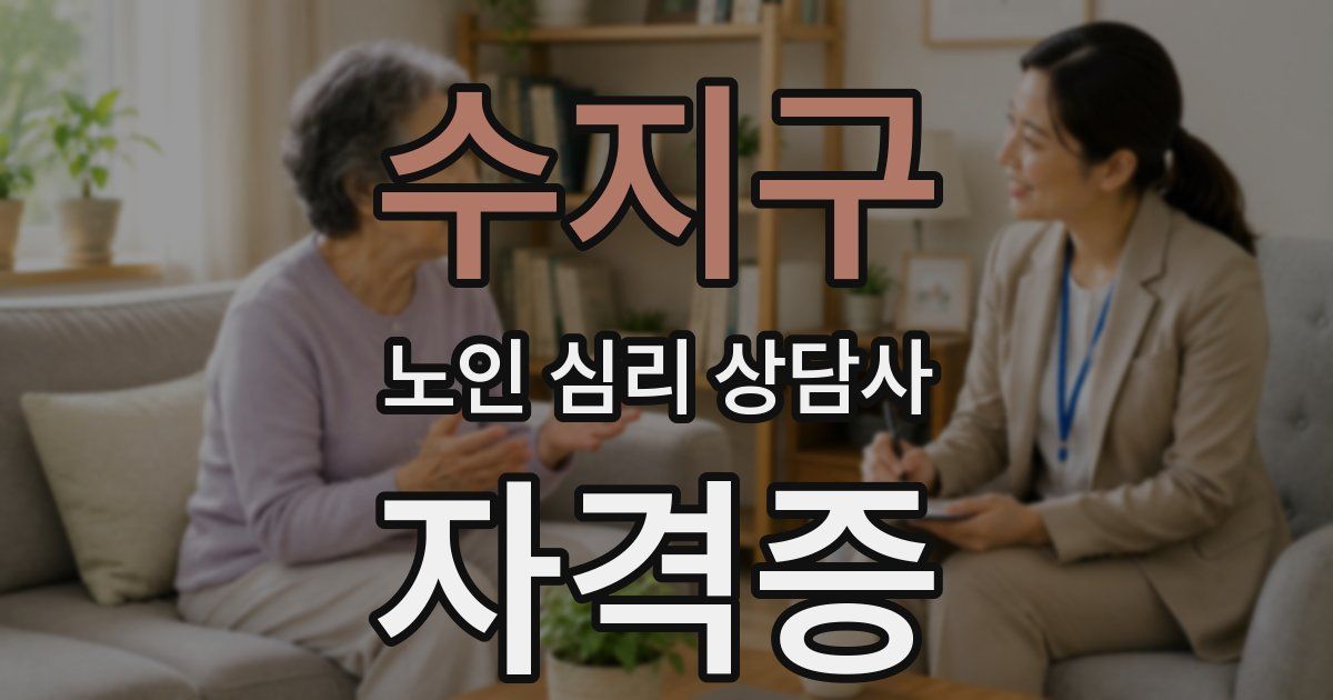 수지구 노인 심리 상담사 자격증