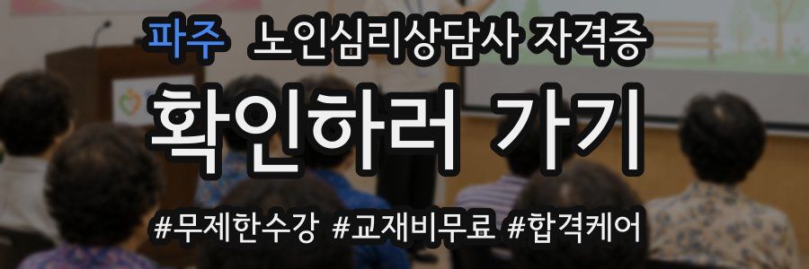 파주 노인 심리 상담사 자격증