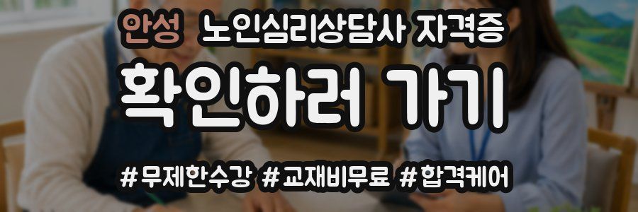 안성 노인 심리 상담사 자격증