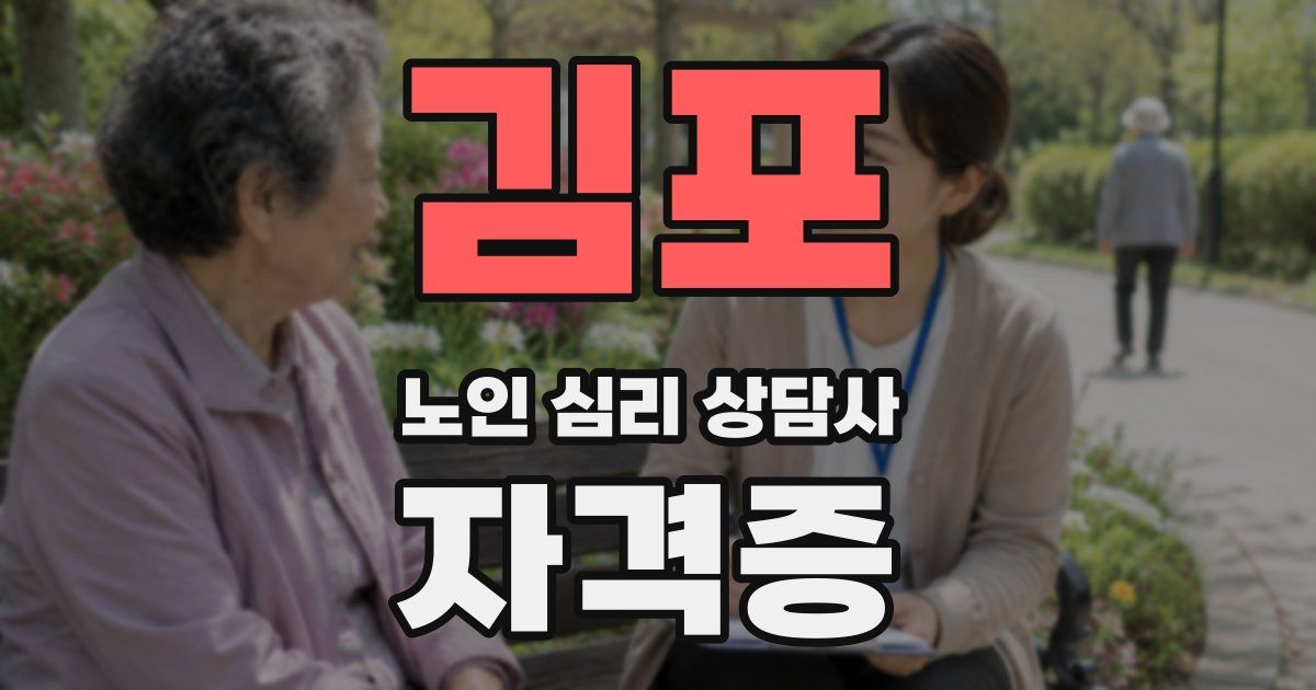 김포 노인 심리 상담사 자격증