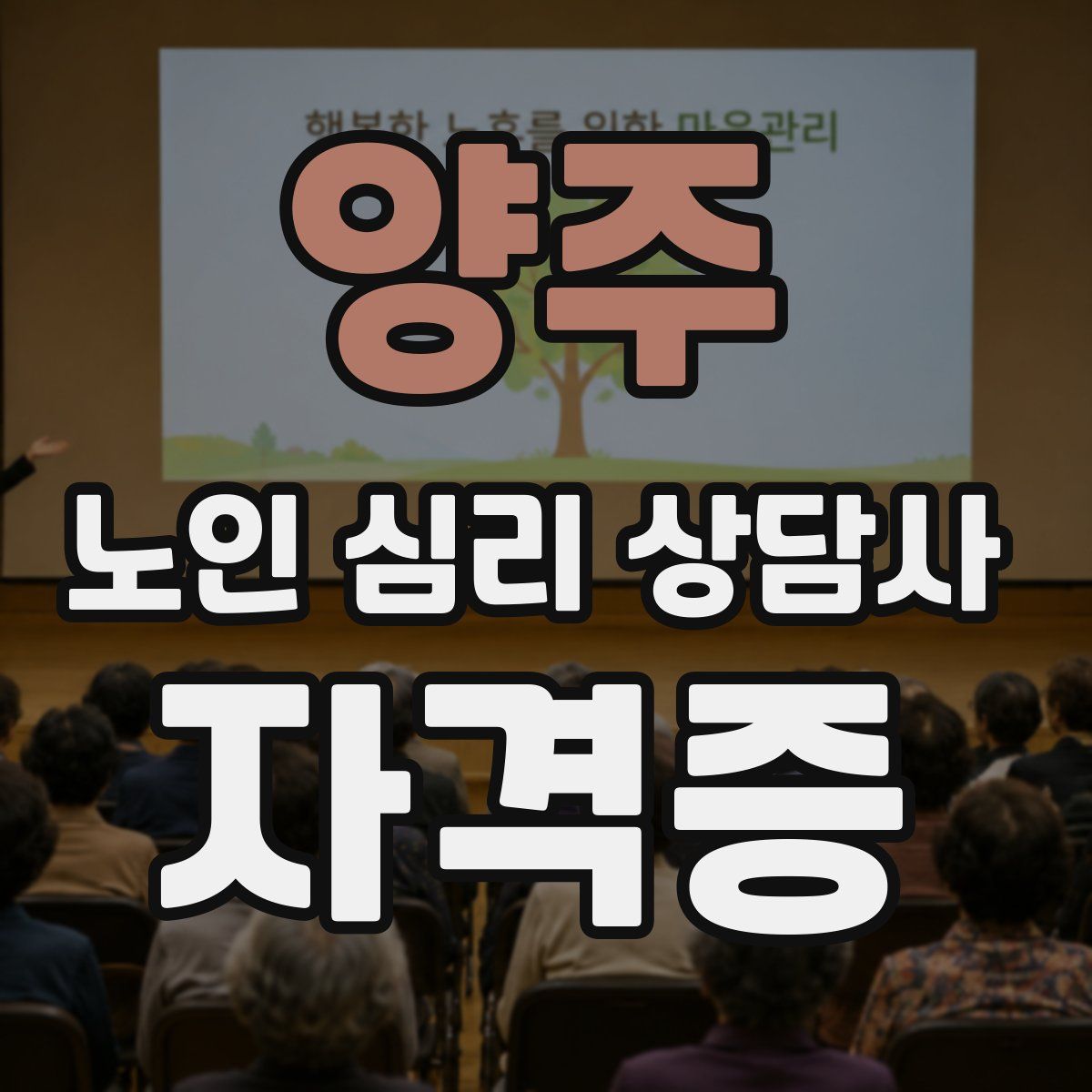 양주 노인 심리 상담사 자격증