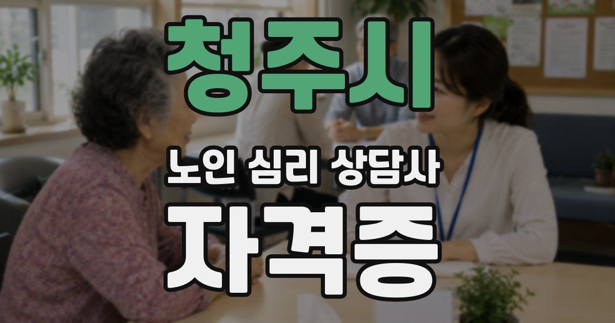 청주시 노인 심리 상담사 자격증