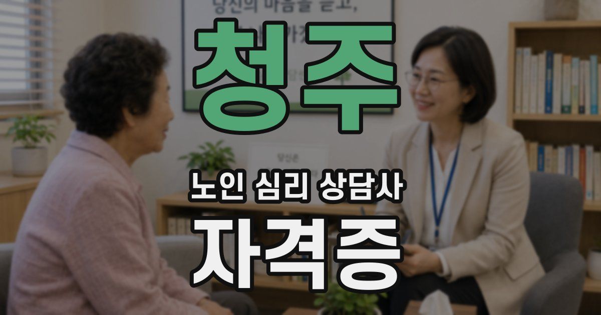 청주 노인 심리 상담사 자격증