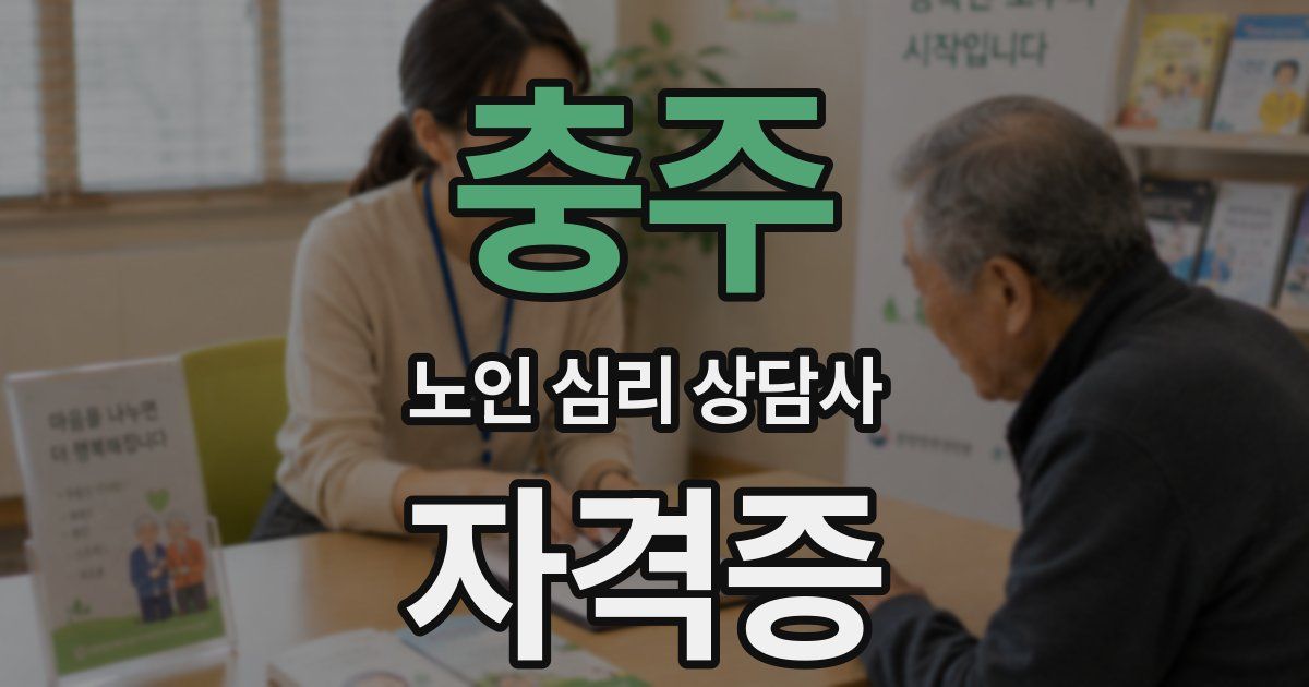 충주 노인 심리 상담사 자격증