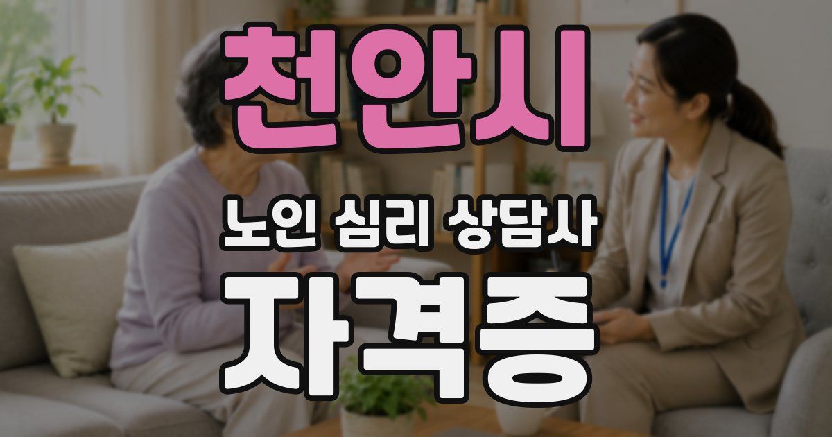 천안시 노인 심리 상담사 자격증
