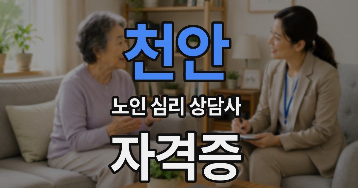 천안 노인 심리 상담사 자격증