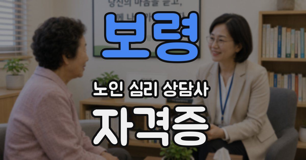 보령 노인 심리 상담사 자격증