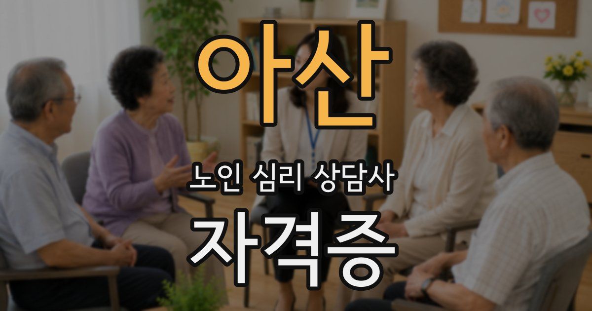 아산 노인 심리 상담사 자격증