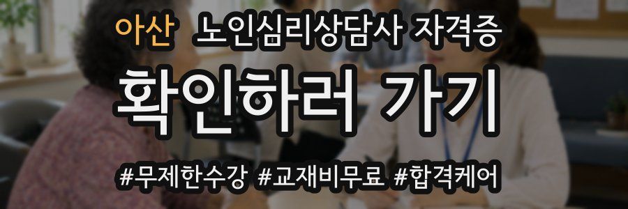 아산 노인 심리 상담사 자격증