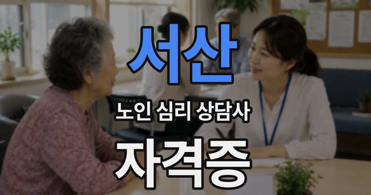서산 노인 심리 상담사 자격증