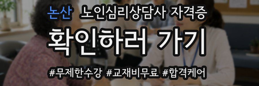 논산 노인 심리 상담사 자격증