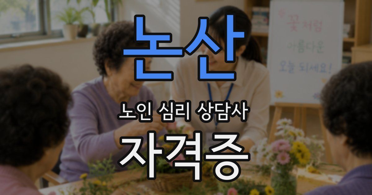 논산 노인 심리 상담사 자격증