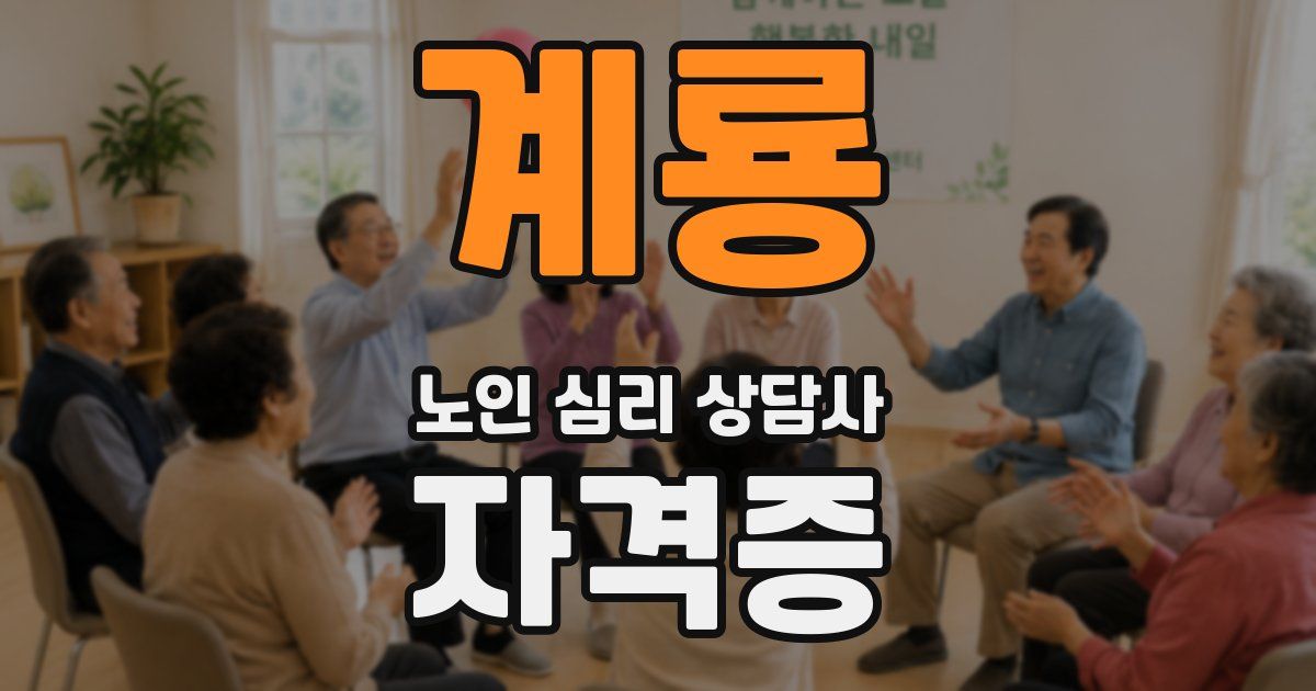 계룡 노인 심리 상담사 자격증