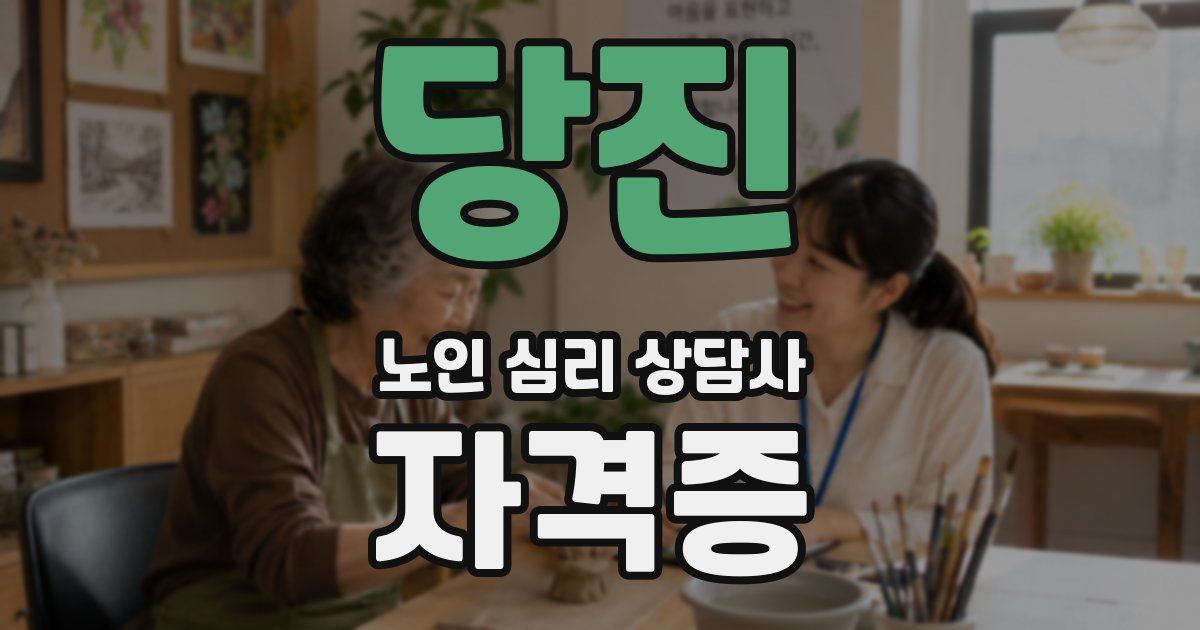 당진 노인 심리 상담사 자격증