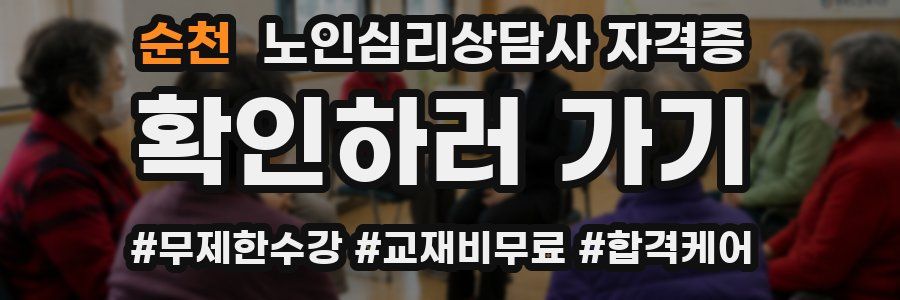 순천 노인 심리 상담사 자격증