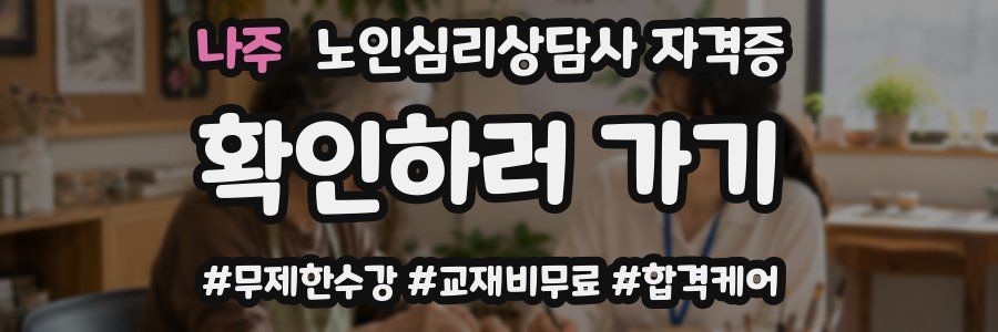 나주 노인 심리 상담사 자격증