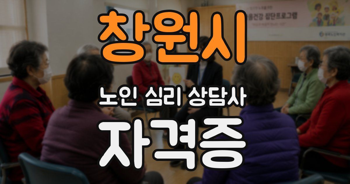창원시 노인 심리 상담사 자격증
