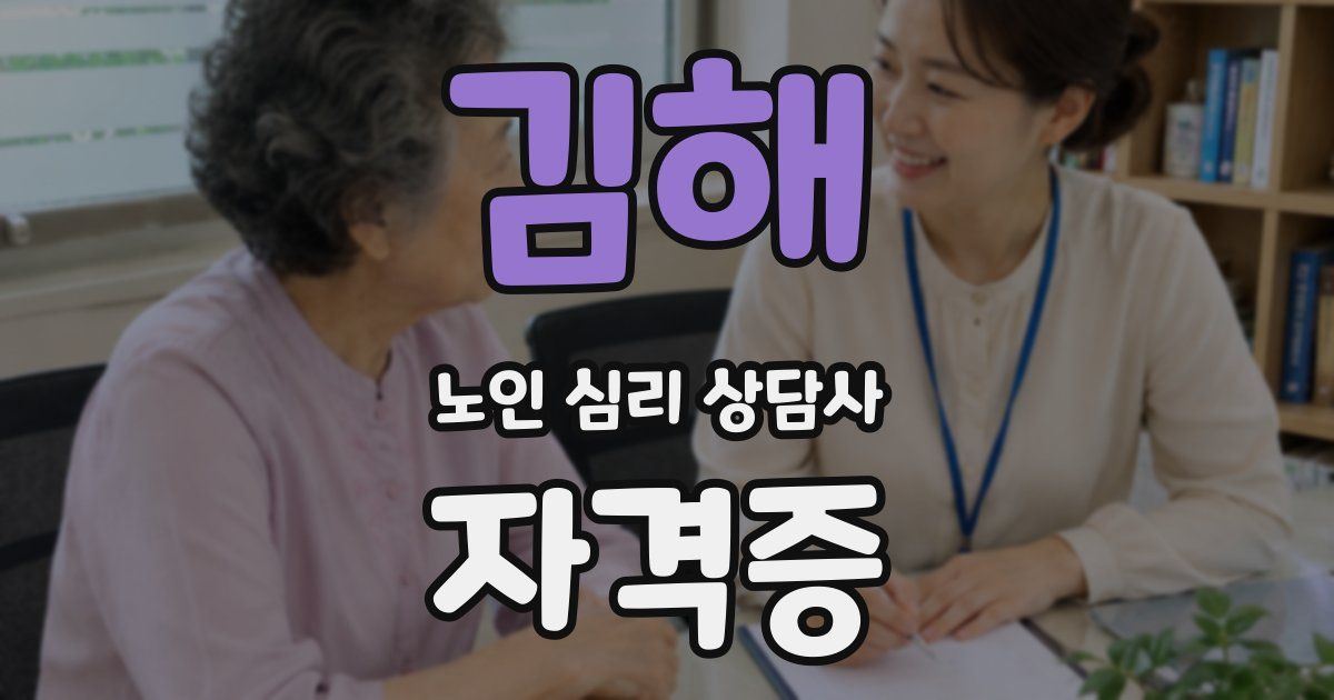 김해 노인 심리 상담사 자격증