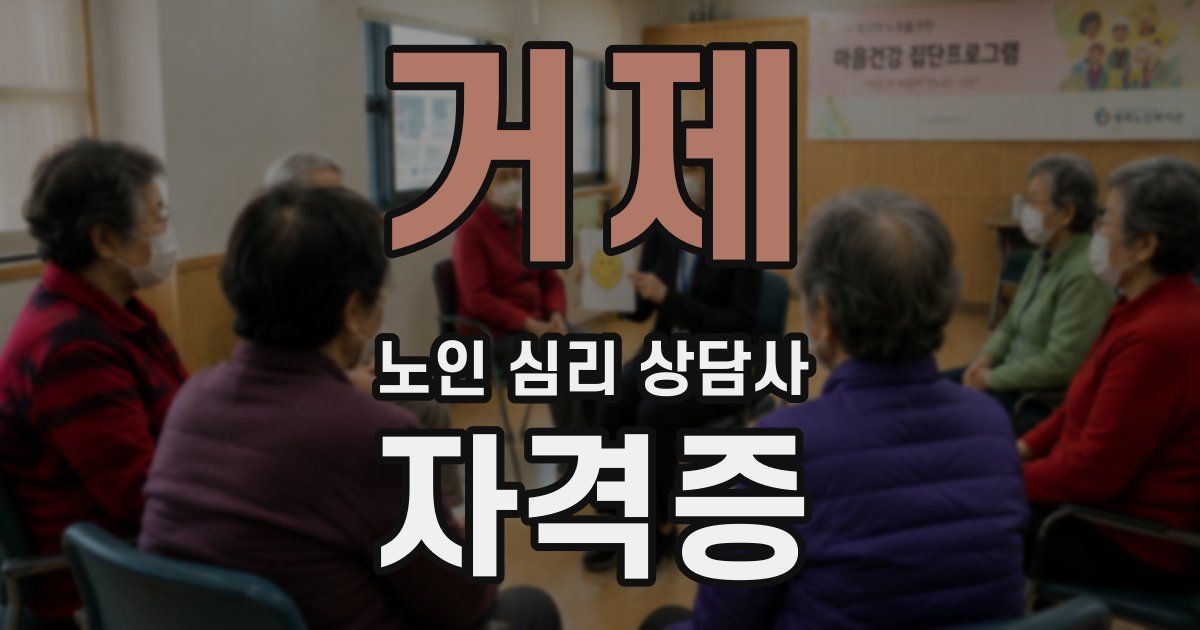거제 노인 심리 상담사 자격증