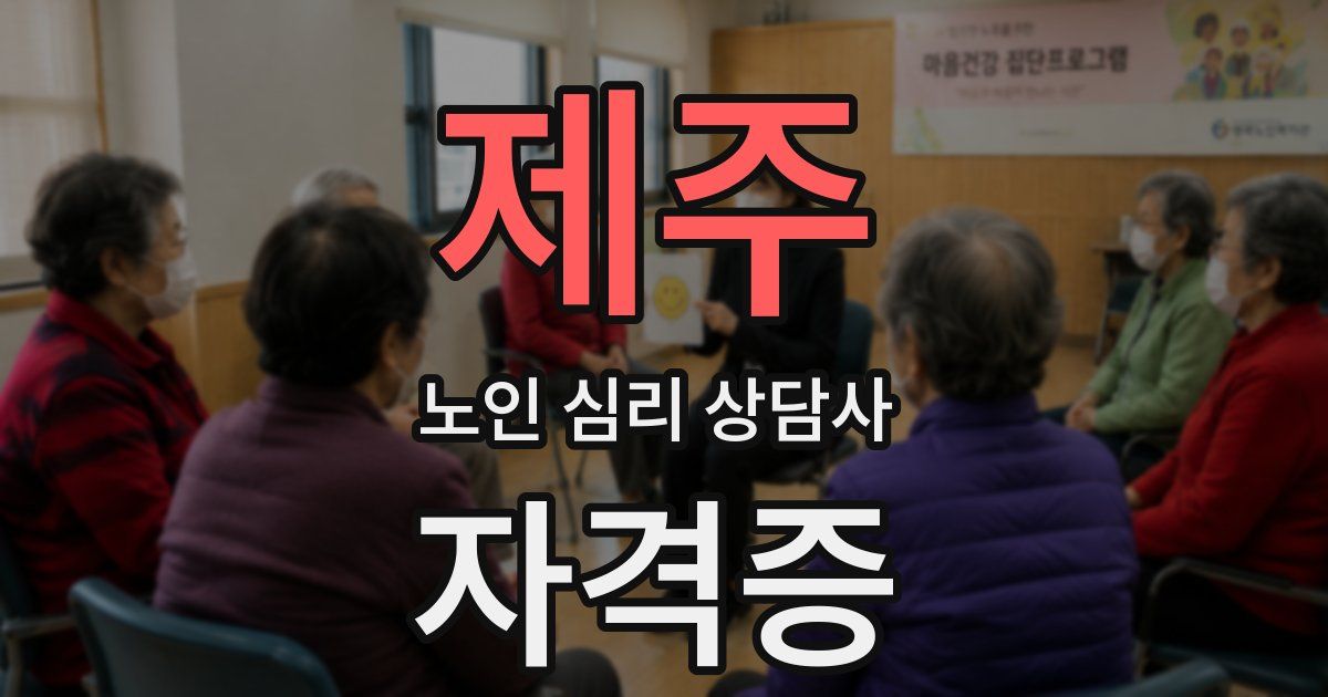 제주 노인 심리 상담사 자격증