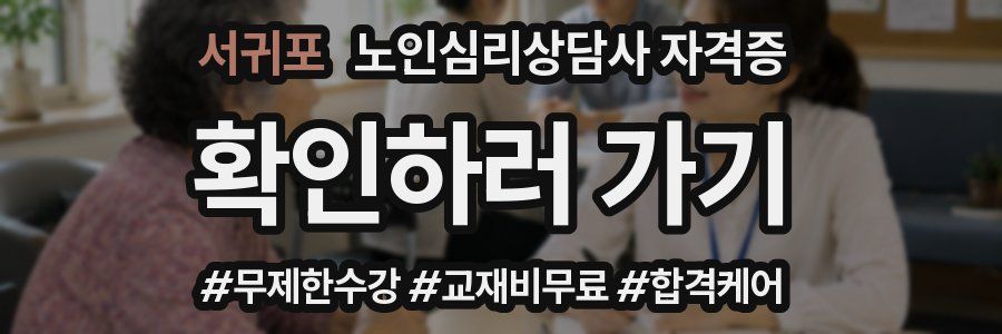서귀포 노인 심리 상담사 자격증