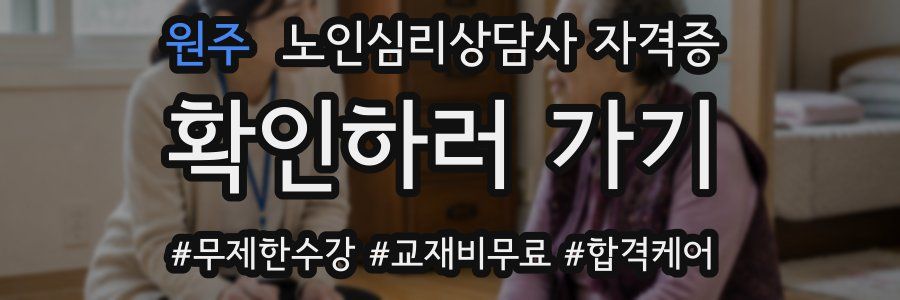 원주 노인 심리 상담사 자격증
