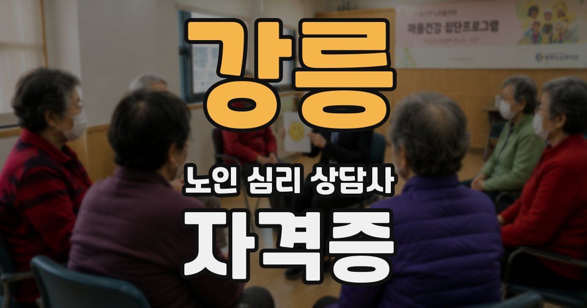 강릉 노인 심리 상담사 자격증